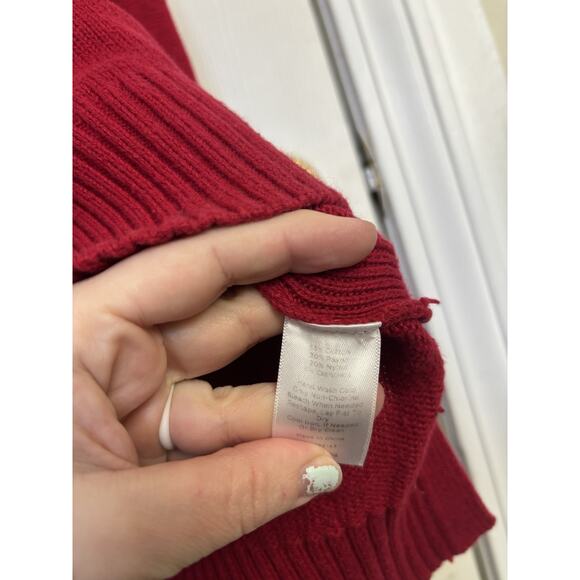 Talbots Cashmere Blend Red Button Collar Sweater Size XL Cozy Winter - Picture 8 of 8